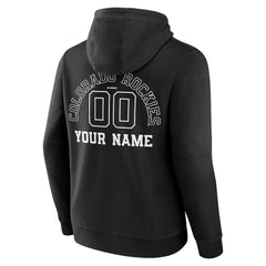 Colorado Rockies Monochrome Personalized Name & Number Pullover Hoodie - MLB Hoodies