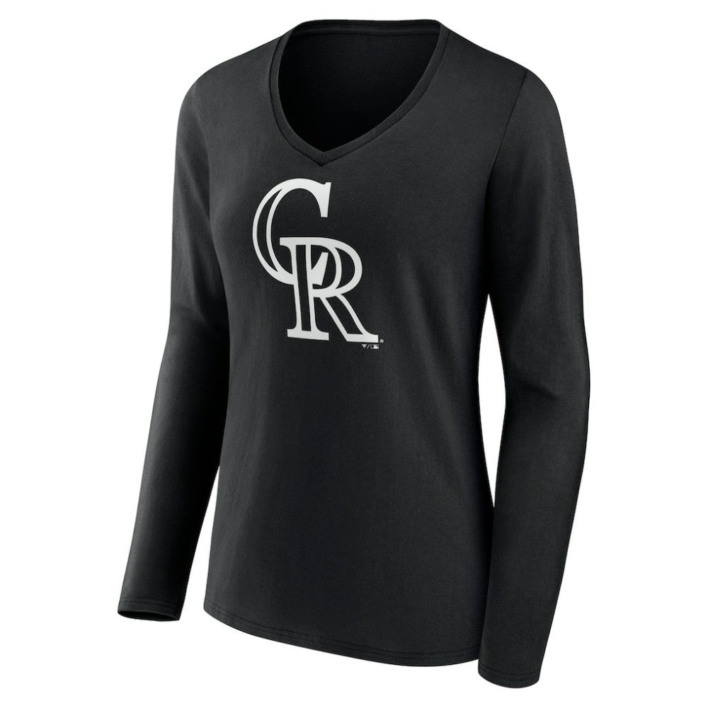 Colorado Rockies Women's Monochrome Personalized Name & Number Long Sleeve V-Neck T-Shirt - MLB T-shirts