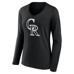 Colorado Rockies Women's Monochrome Personalized Name & Number Long Sleeve V-Neck T-Shirt - MLB T-shirts