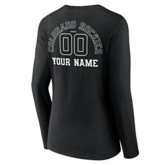 Colorado Rockies Women's Monochrome Personalized Name & Number Long Sleeve V-Neck T-Shirt - MLB T-shirts