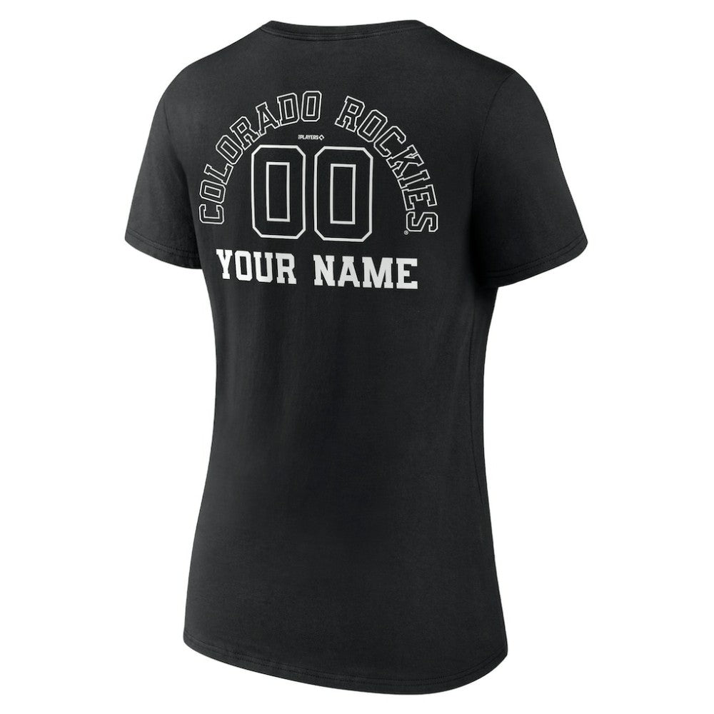 Colorado Rockies Women's Monochrome Personalized Name & Number V-Neck T-Shirt - MLB T-shirts