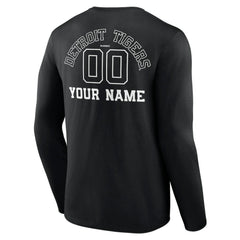 Detroit Tigers Monochrome Personalized Name & Number Long Sleeve T-Shirt - MLB T-shirts
