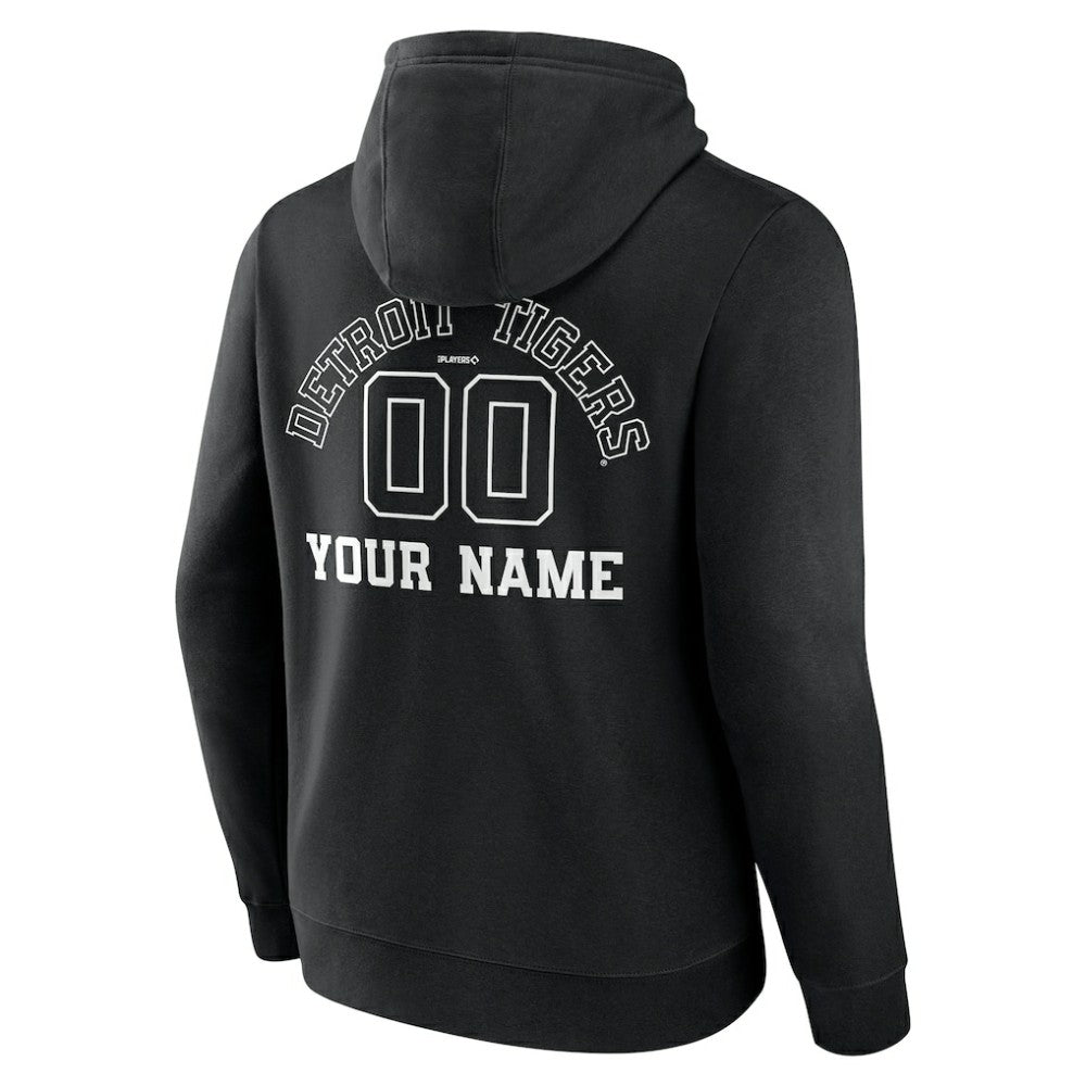 Detroit Tigers Monochrome Personalized Name & Number Pullover Hoodie - MLB Hoodies
