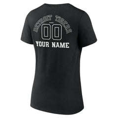 Detroit Tigers Women's Monochrome Personalized Name & Number V-Neck T-Shirt - MLB T-shirts
