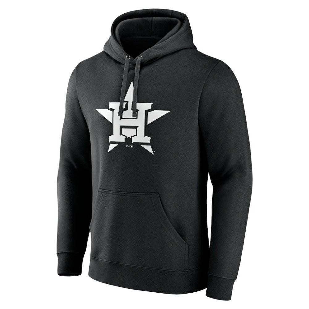 Houston Astros Monochrome Personalized Name & Number Pullover Hoodie - MLB Hoodies