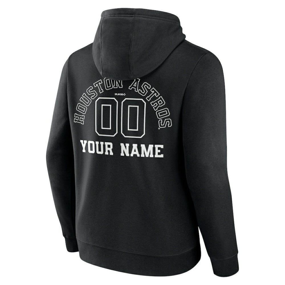 Houston Astros Monochrome Personalized Name & Number Pullover Hoodie - MLB Hoodies