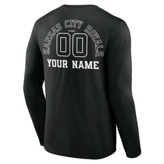 Kansas City Royals Monochrome Personalized Name & Number Long Sleeve T-Shirt - MLB T-shirts