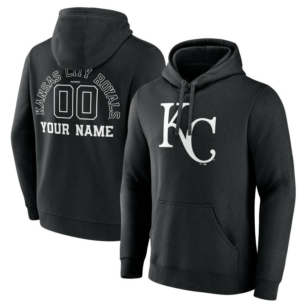 Kansas City Royals Monochrome Personalized Name & Number Pullover Hoodie - MLB Hoodies