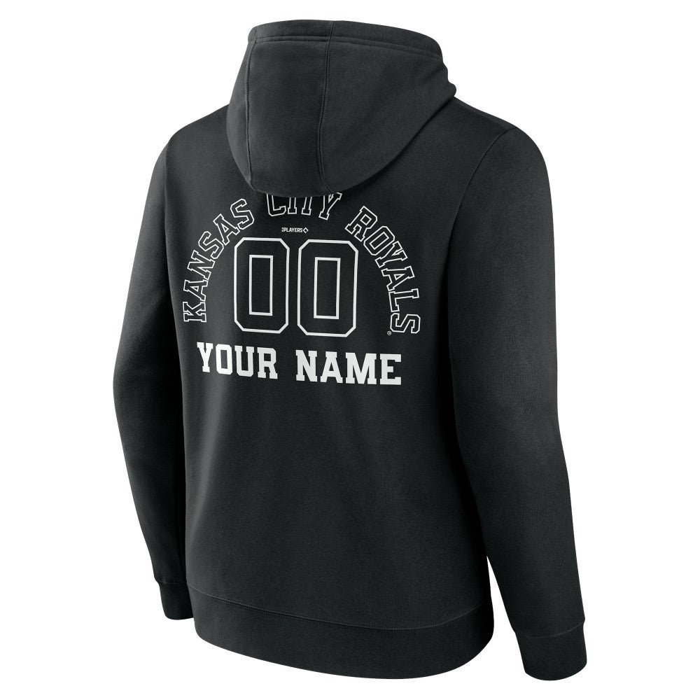 Kansas City Royals Monochrome Personalized Name & Number Pullover Hoodie - MLB Hoodies