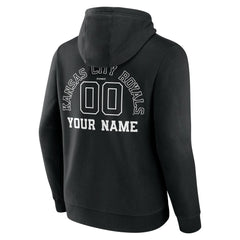 Kansas City Royals Monochrome Personalized Name & Number Pullover Hoodie - MLB Hoodies