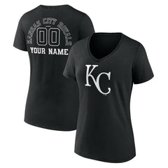 Kansas City Royals Women's Monochrome Personalized Name & Number V-Neck T-Shirt - MLB T-shirts