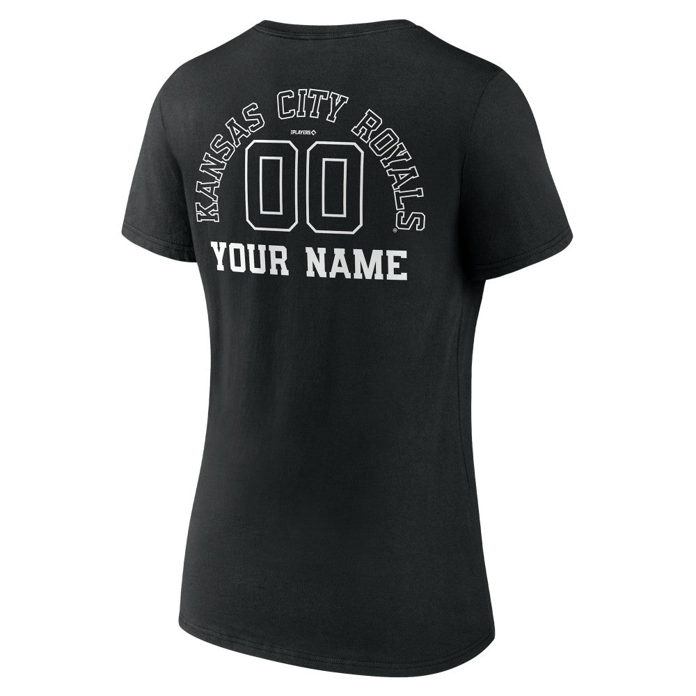 Kansas City Royals Women's Monochrome Personalized Name & Number V-Neck T-Shirt - MLB T-shirts