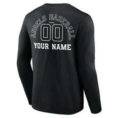 Los Angeles Angels Monochrome Personalized Name & Number Long Sleeve T-Shirt - MLB T-shirts