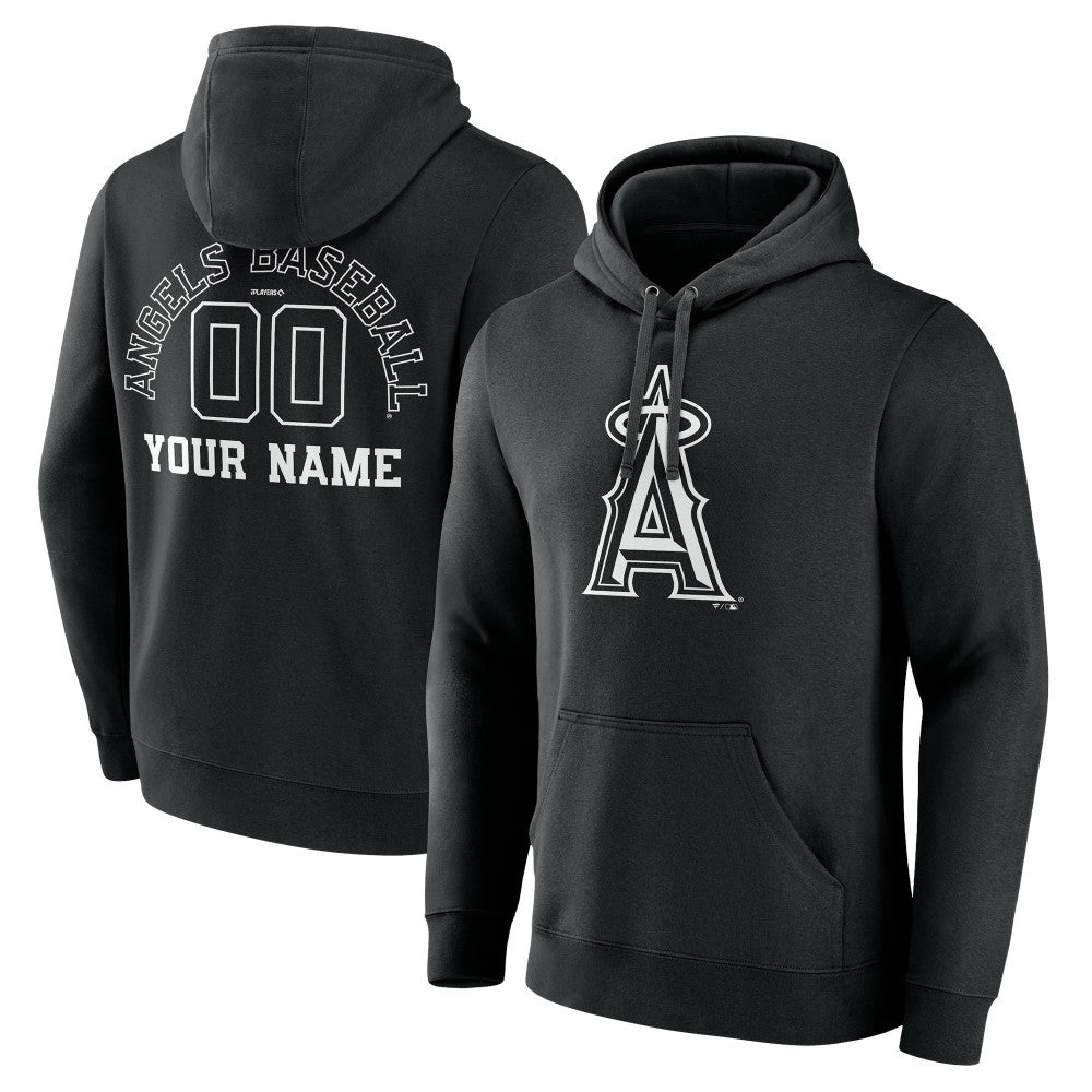 Los Angeles Angels Monochrome Personalized Name & Number Pullover Hoodie - MLB Hoodies