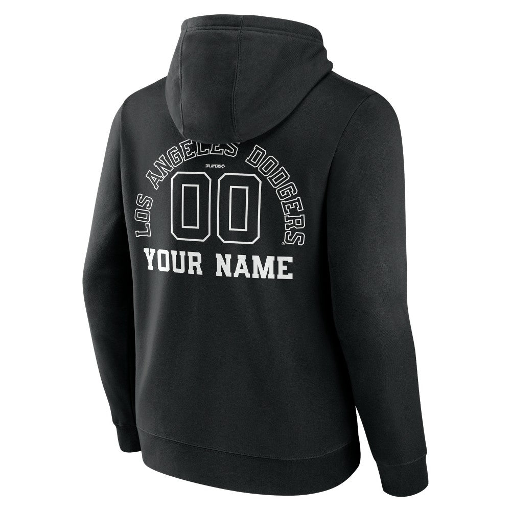Los Angeles Dodgers Monochrome Personalized Name & Number Pullover Hoodie - MLB Hoodies