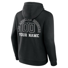 Los Angeles Dodgers Monochrome Personalized Name & Number Pullover Hoodie - MLB Hoodies