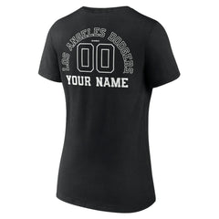 Los Angeles Dodgers Women's Monochrome Personalized Name & Number V-Neck T-Shirt - MLB T-shirts