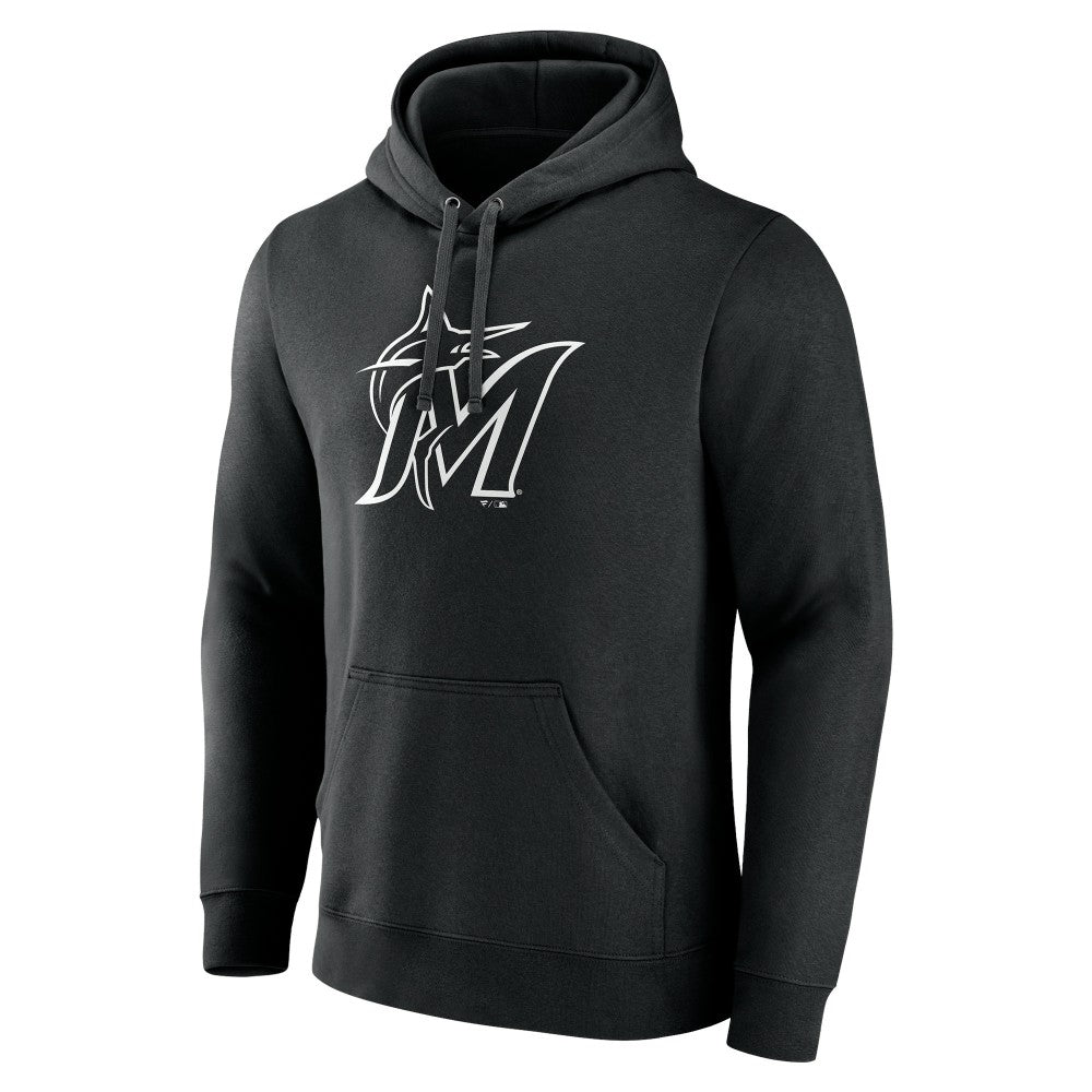 Miami Marlins Monochrome Personalized Name & Number Pullover Hoodie - MLB Hoodies