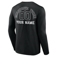 Minnesota Twins Monochrome Personalized Name & Number Long Sleeve T-Shirt - MLB T-shirts