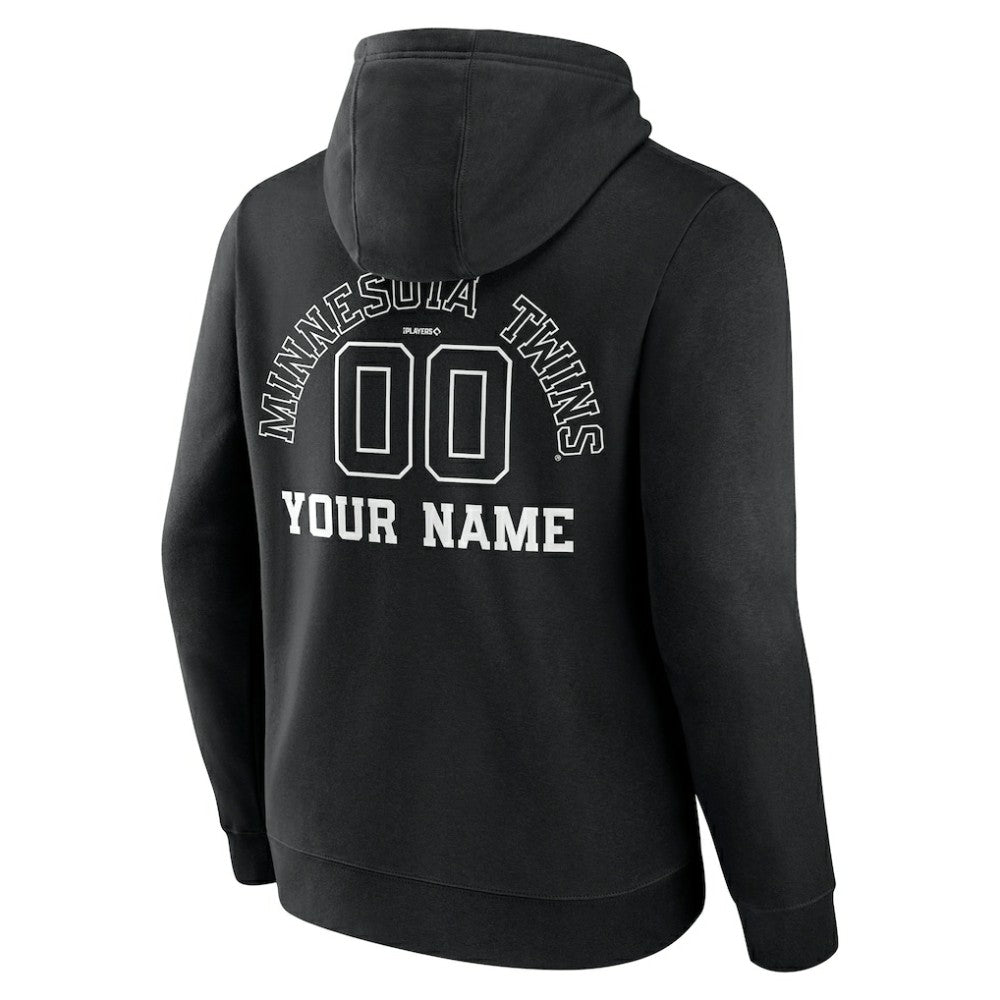 Minnesota Twins Monochrome Personalized Name & Number Pullover Hoodie - MLB Hoodies