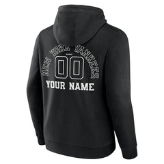 New York Yankees Monochrome Personalized Name & Number Pullover Hoodie - MLB Hoodies