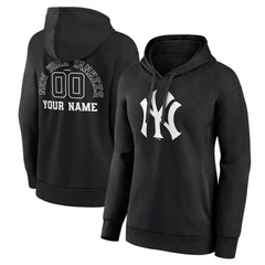 New York Yankees Women's Monochrome Personalized Name & Number Pullover Hoodie - MLB Hoodies