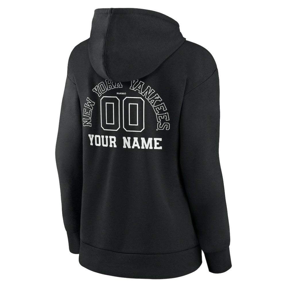 New York Yankees Women's Monochrome Personalized Name & Number Pullover Hoodie - MLB Hoodies