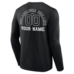 Philadelphia Phillies Monochrome Personalized Name & Number Long Sleeve T-Shirt - MLB T-shirts
