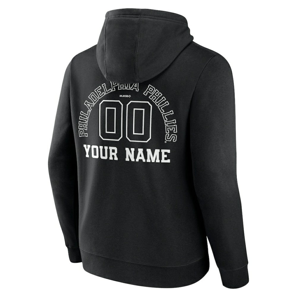 Philadelphia Phillies Monochrome Personalized Name & Number Pullover Hoodie - MLB Hoodies