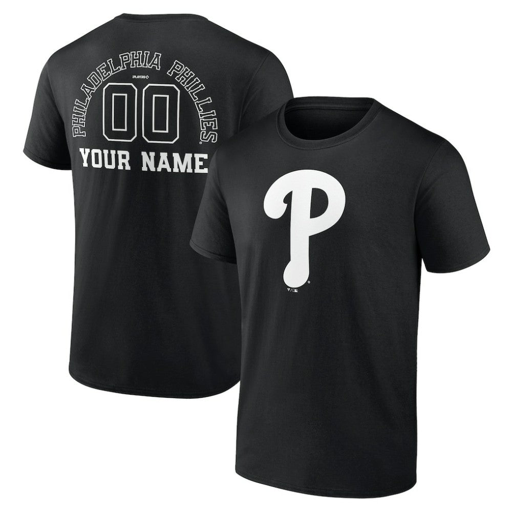 Philadelphia Phillies Monochrome Personalized Name & Number T-Shirt - MLB T-shirts