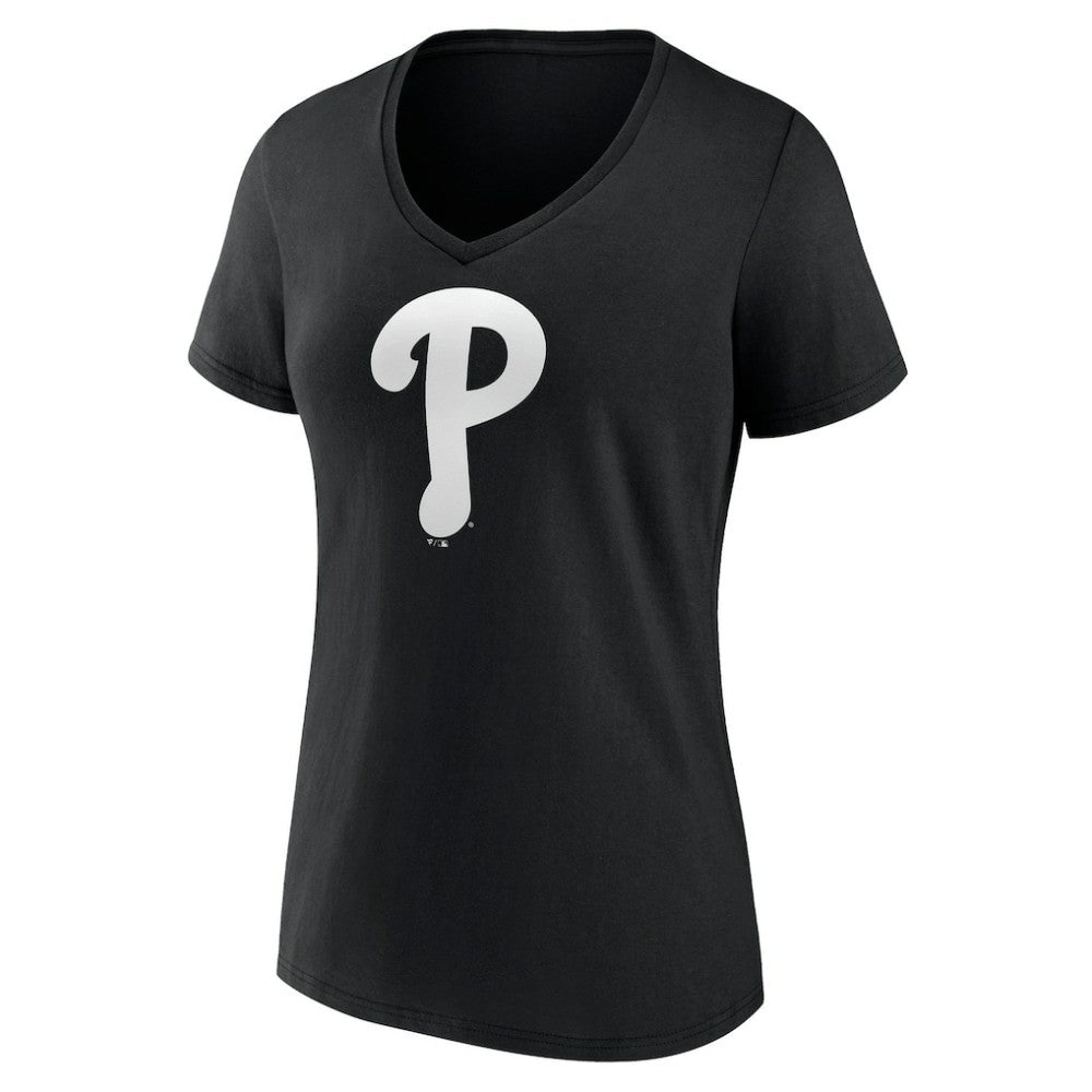 Philadelphia Phillies Women's Monochrome Personalized Name & Number V-Neck T-Shirt - MLB T-shirts