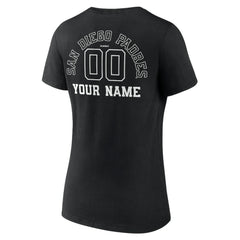 San Diego Padres Women's Monochrome Personalized Name & Number V-Neck T-Shirt - MLB T-shirts
