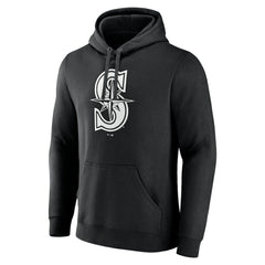 Seattle Mariners Monochrome Personalized Name & Number Pullover Hoodie - MLB Hoodies
