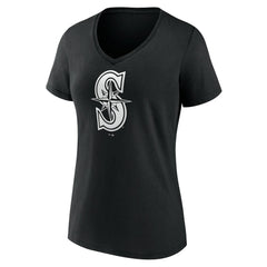 Seattle Mariners Women's Monochrome Personalized Name & Number V-Neck T-Shirt - MLB T-shirts
