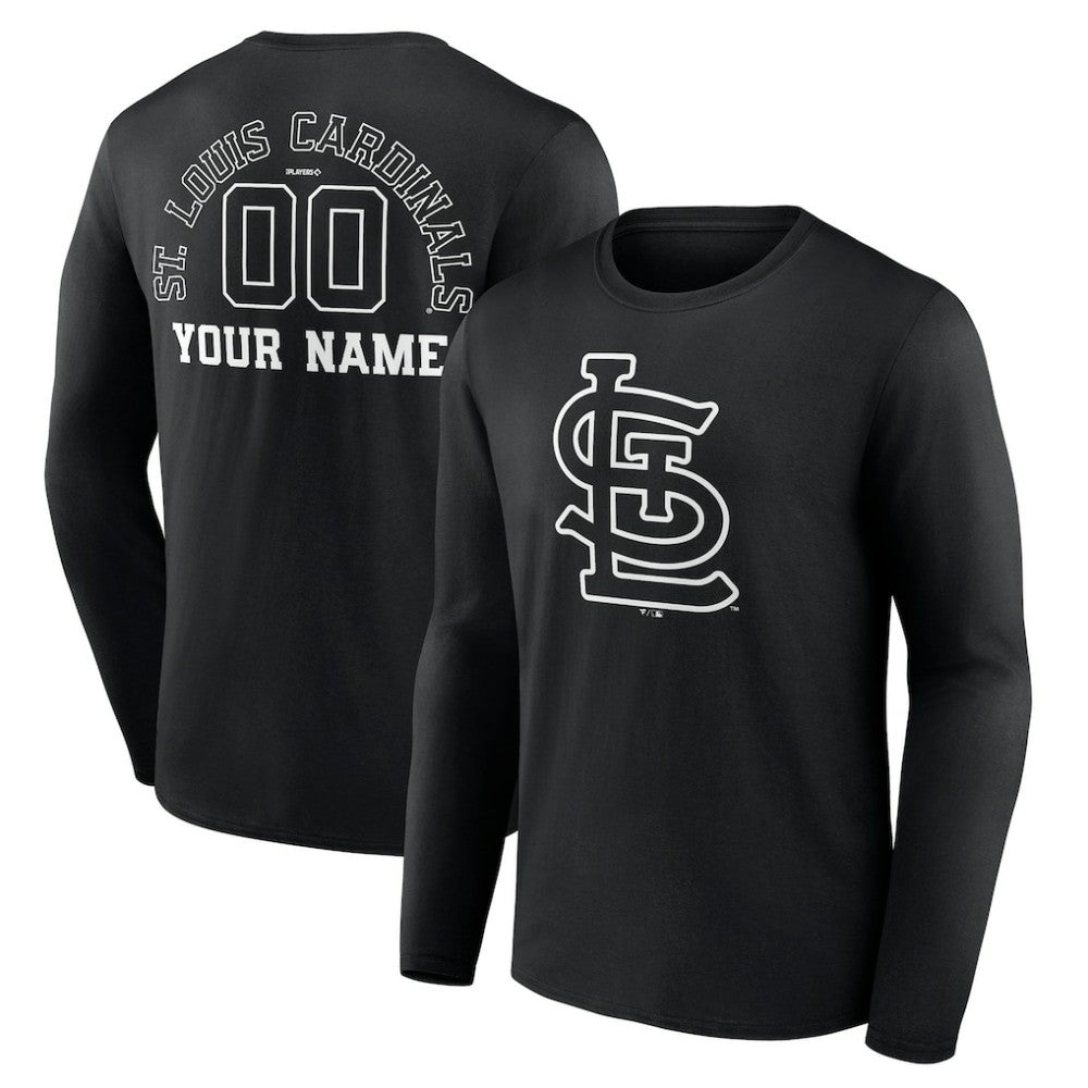 St. Louis Cardinals Monochrome Personalized Name & Number Long Sleeve T-Shirt - MLB T-shirts