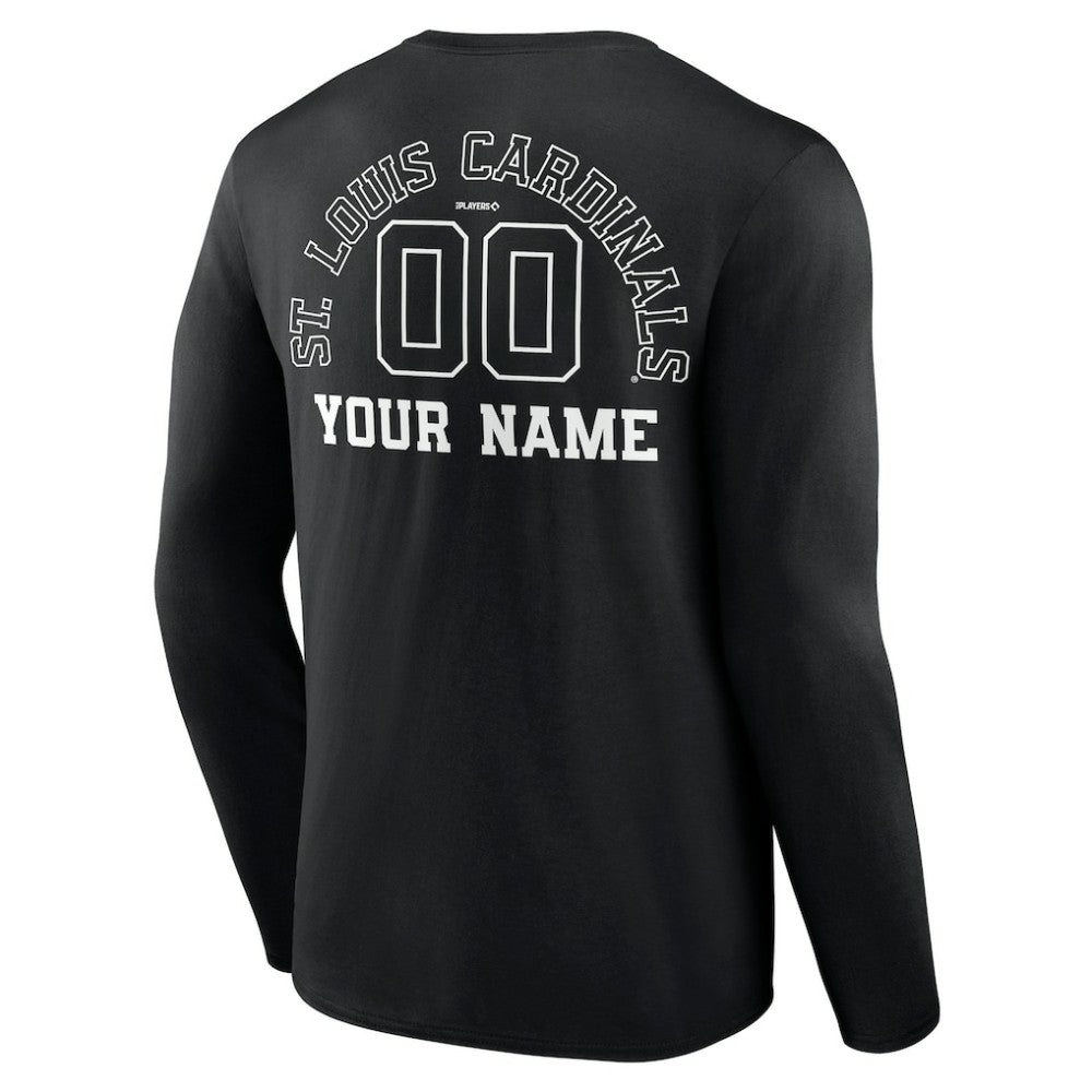 St. Louis Cardinals Monochrome Personalized Name & Number Long Sleeve T-Shirt - MLB T-shirts