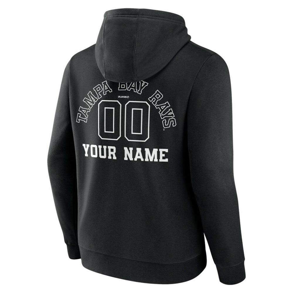 Tampa Bay Rays Monochrome Personalized Name & Number Pullover Hoodie - MLB Hoodies
