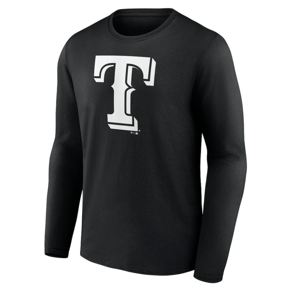 Texas Rangers Monochrome Personalized Name & Number Long Sleeve T-Shirt - MLB T-shirts