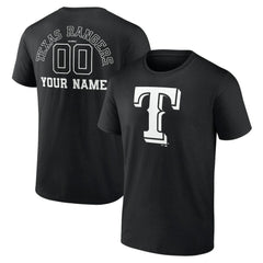 Texas Rangers Monochrome Personalized Name & Number T-Shirt - MLB T-shirts