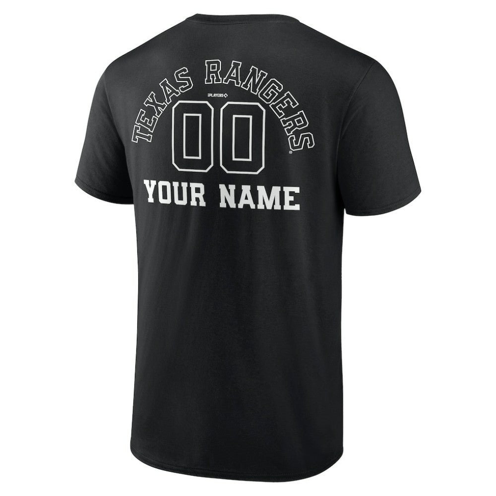 Texas Rangers Monochrome Personalized Name & Number T-Shirt - MLB T-shirts