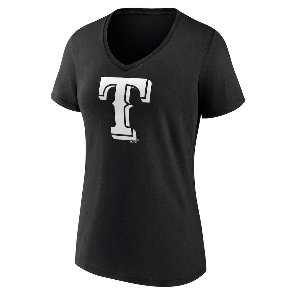 Texas Rangers Women's Monochrome Personalized Name & Number V-Neck T-Shirt - MLB T-shirts