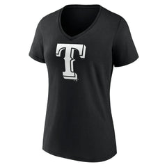 Texas Rangers Women's Monochrome Personalized Name & Number V-Neck T-Shirt - MLB T-shirts