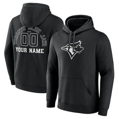 Toronto Blue Jays Monochrome Personalized Name & Number Pullover Hoodie - MLB Hoodies