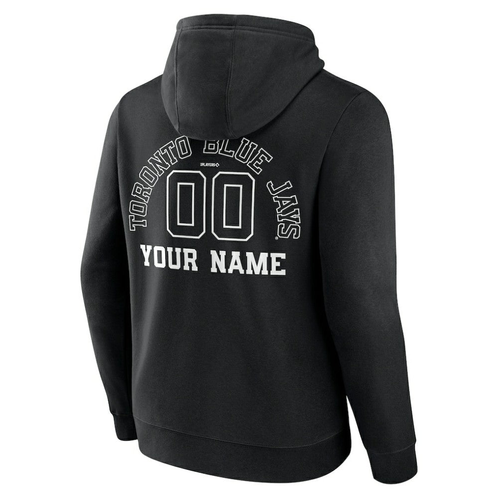 Toronto Blue Jays Monochrome Personalized Name & Number Pullover Hoodie - MLB Hoodies