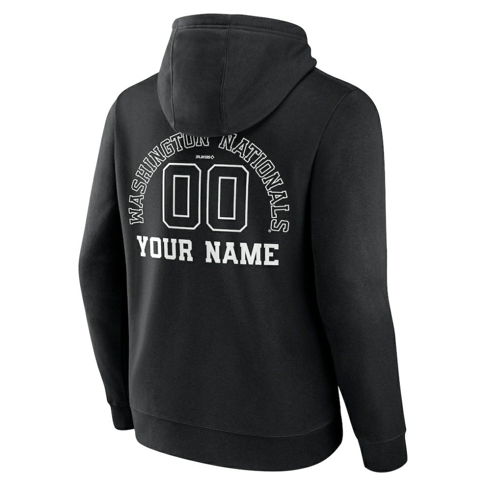 Washington Nationals Monochrome Personalized Name & Number Pullover Hoodie - MLB Hoodies