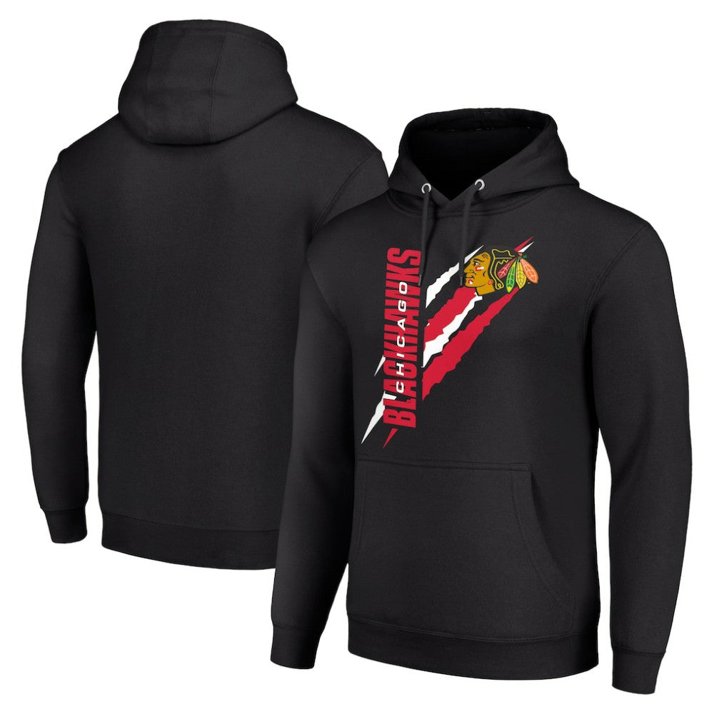 Chicago Blackhawks Starter Color Scratch Fleece Pullover Hoodie -  NHL Hoodies