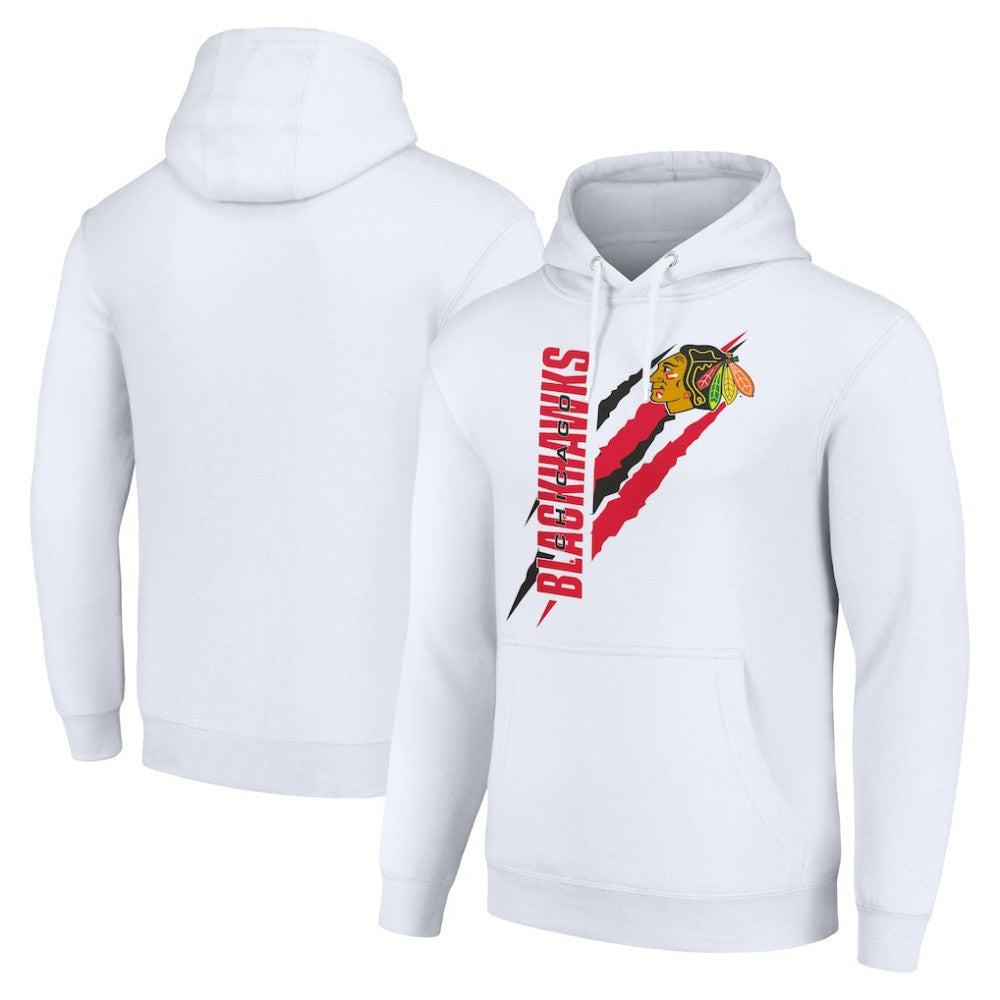 Chicago Blackhawks Starter Color Scratch Fleece Pullover Hoodie -  NHL Hoodies