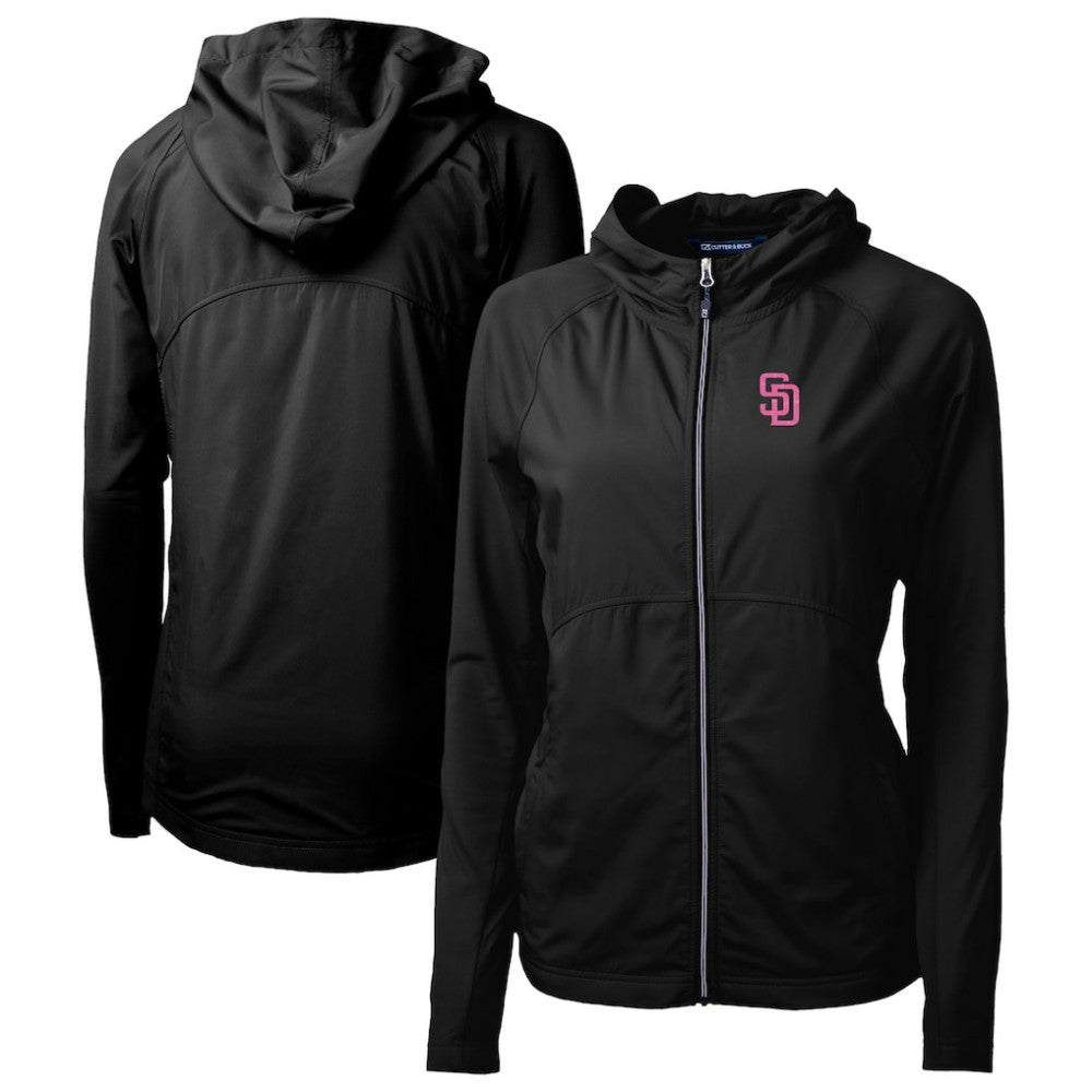 San Diego Padres Cutter & Buck Women's City Connect Adapt Eco Knit Hybrid Recycled Full-Zip Hoodie - MLB Hoodies