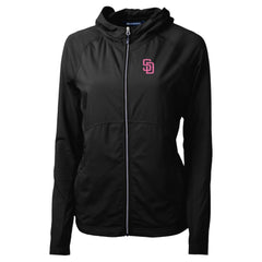San Diego Padres Cutter & Buck Women's City Connect Adapt Eco Knit Hybrid Recycled Full-Zip Hoodie - MLB Hoodies