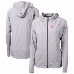 San Diego Padres Cutter & Buck Women's City Connect Adapt Eco Knit Hybrid Recycled Full-Zip Hoodie - MLB Hoodies